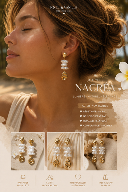Boucles d'oreille Nacréa