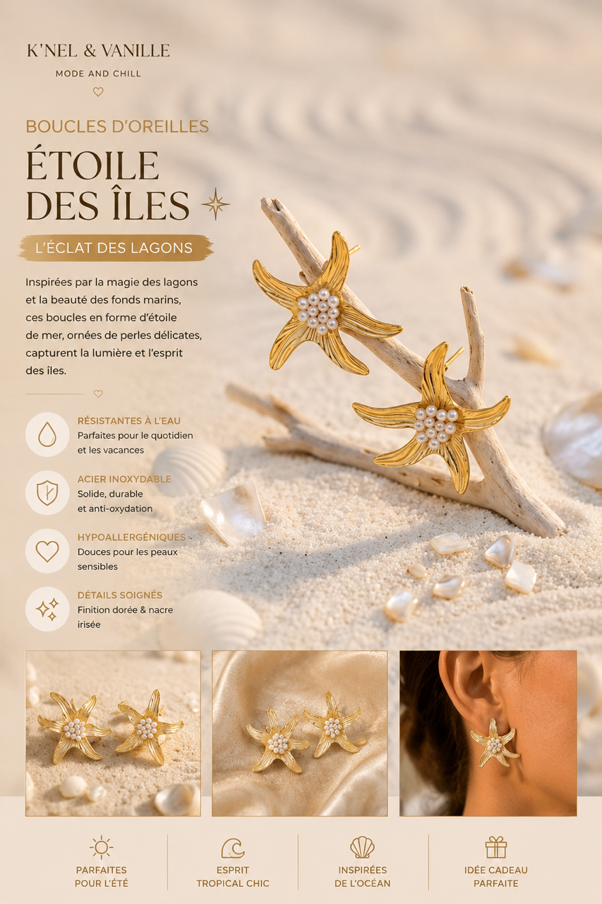Boucles d'oreilles Etoile des iles